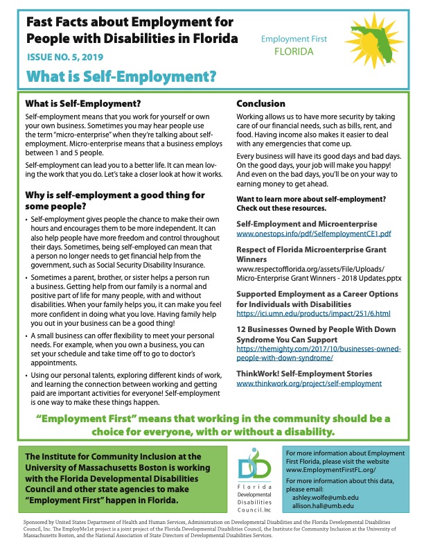Fast Fact Issue 5 Self-Employment