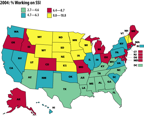 Map of % working on SSI